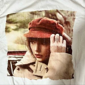 Taylor Swift Red Album Art Tshirt, white, official merch, large